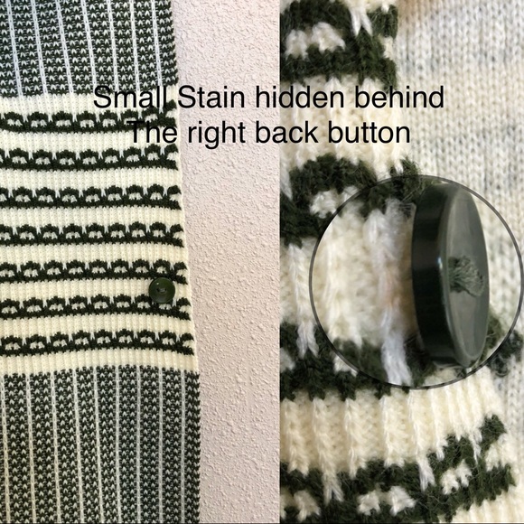 no brand • green/cream long stripe sweater poncho - Picture 6 of 7